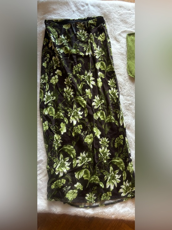 Anthropologie Dresses & Skirts - Anthropologie Brown Maxi Skirt with Green Floral Print